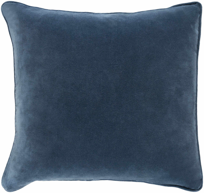 Victor Dark Blue Square Throw Pillow
