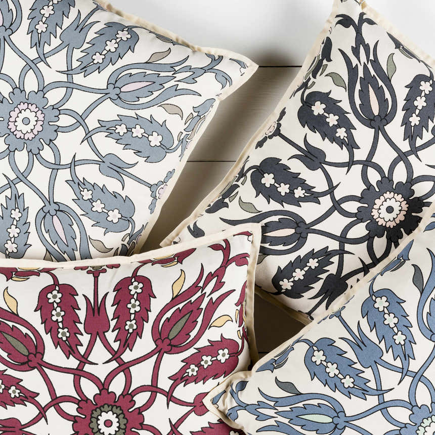 Martelle Blue Floral Throw Pillow - Clearance