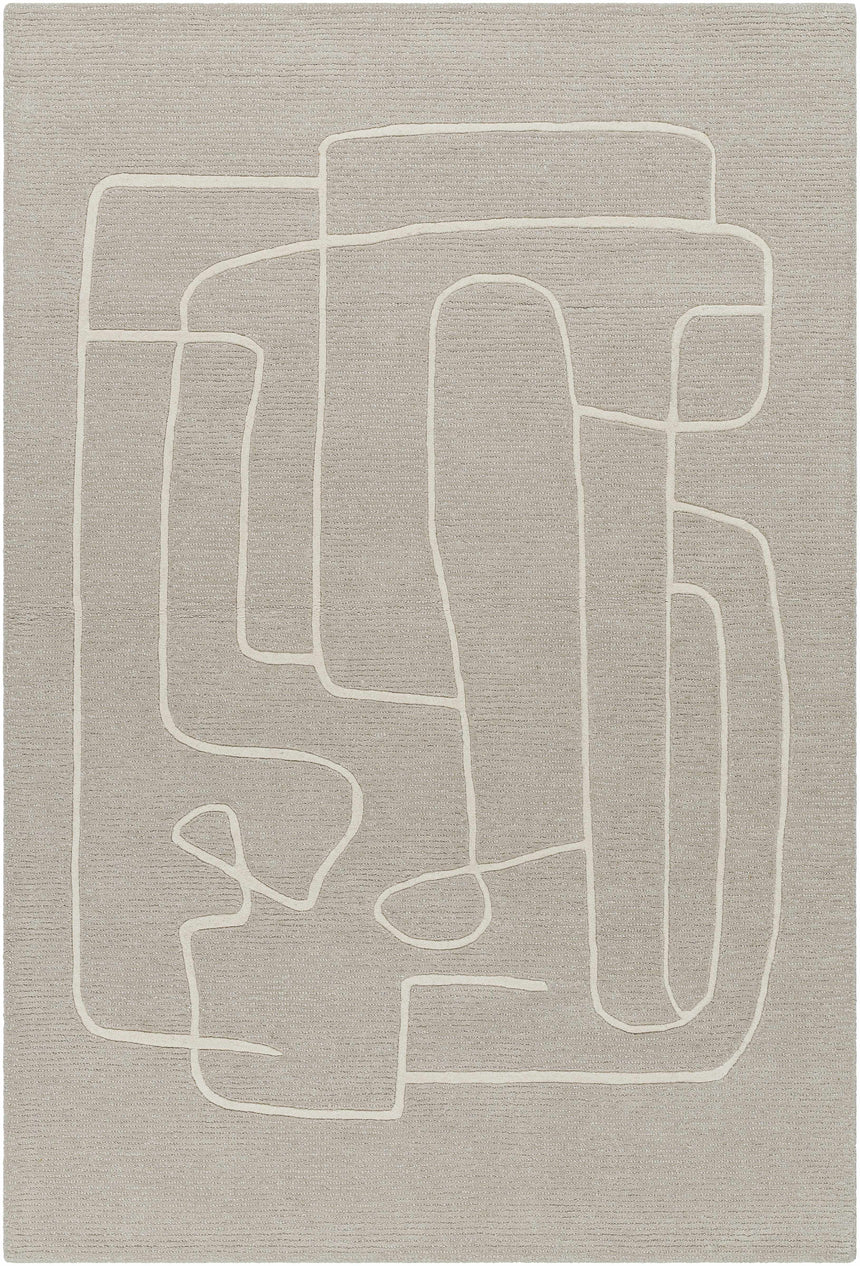 Vatsa Gray Abstract Area Rug