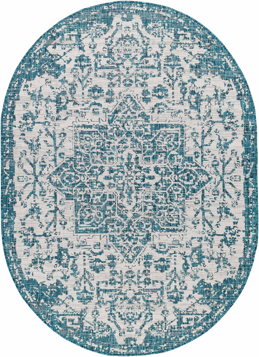 Teal Kilmacolm Indoor & Outdoor Area Rug - Clearance