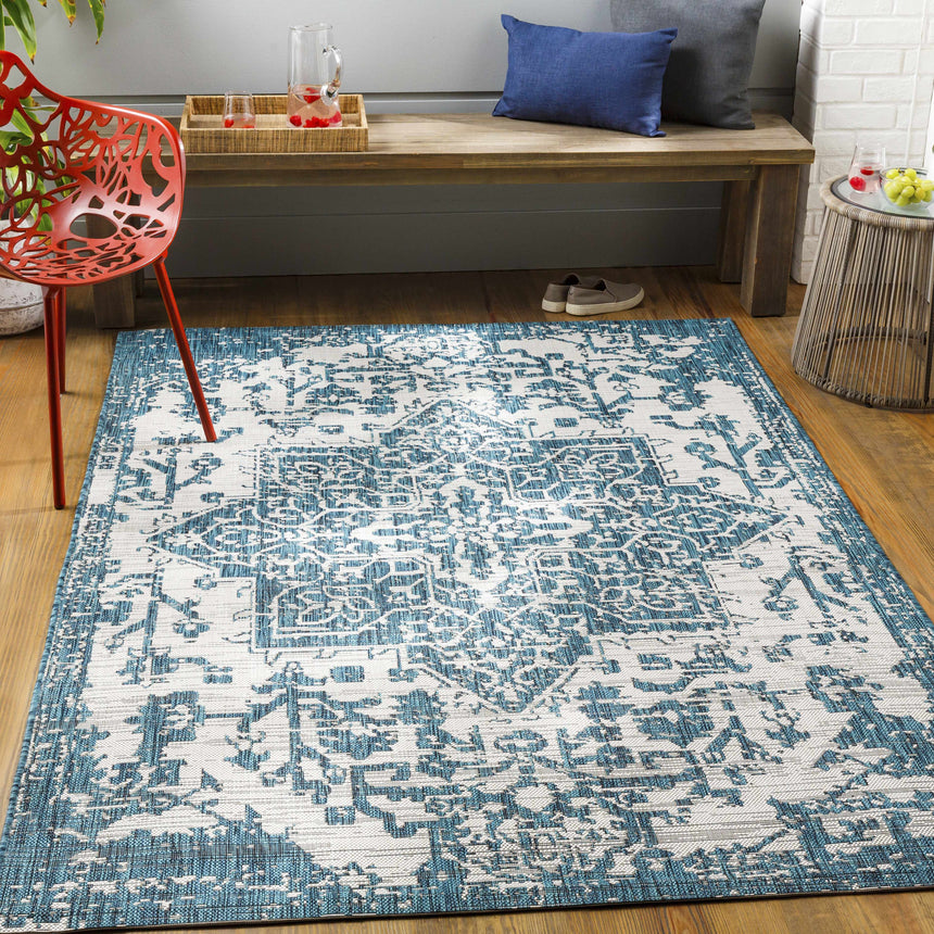Teal Kilmacolm Indoor & Outdoor Area Rug - Clearance