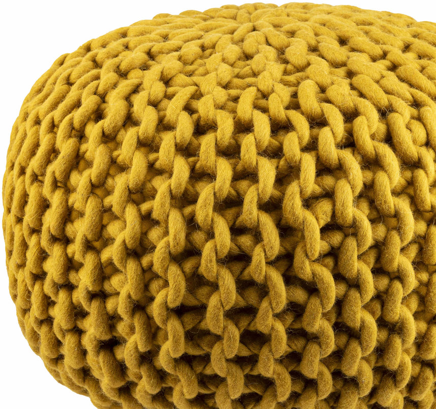 Wenatchee Mustard Knitted Pouf