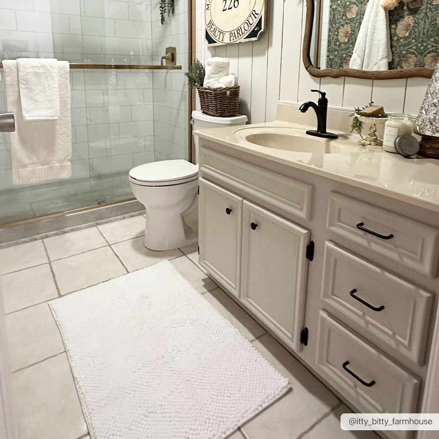 Washable Bath Mat, White