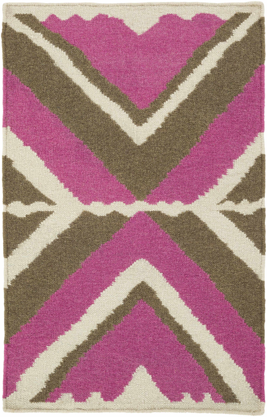 Wiley Magenta&Brown Wool Rug - Clearance