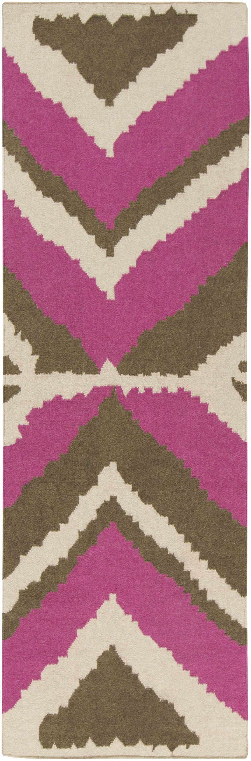 Wiley Magenta&Brown Wool Rug - Clearance