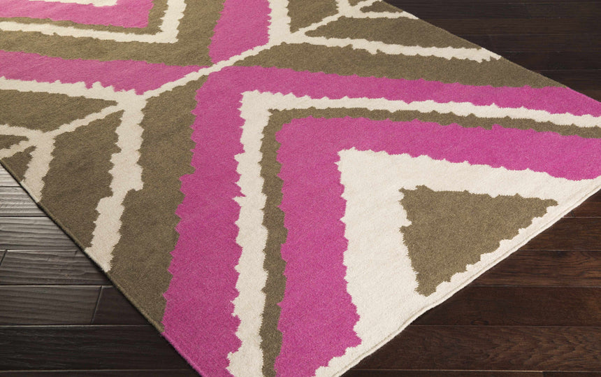Wiley Magenta&Brown Wool Rug - Clearance