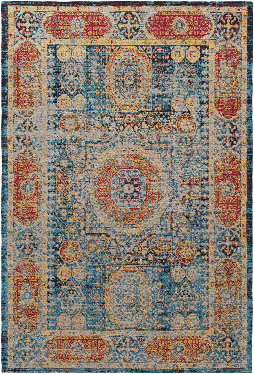 Wrangell Blue/Red Damask Carpet - Clearance