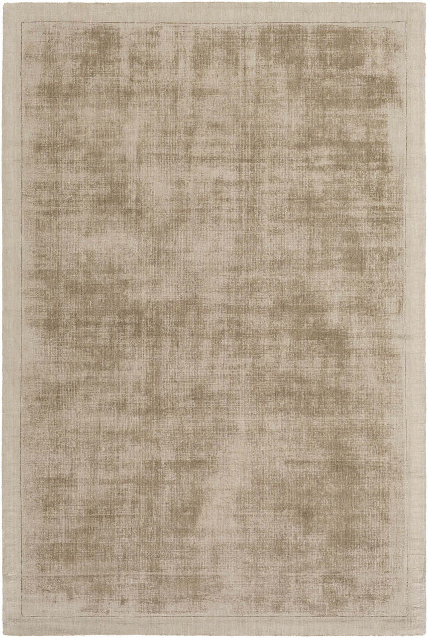 Close-up of the hand-loomed Westbend Area Rug in taupe, featuring a subtle striped pattern and soft viscose texture. Design-Rectangle-576