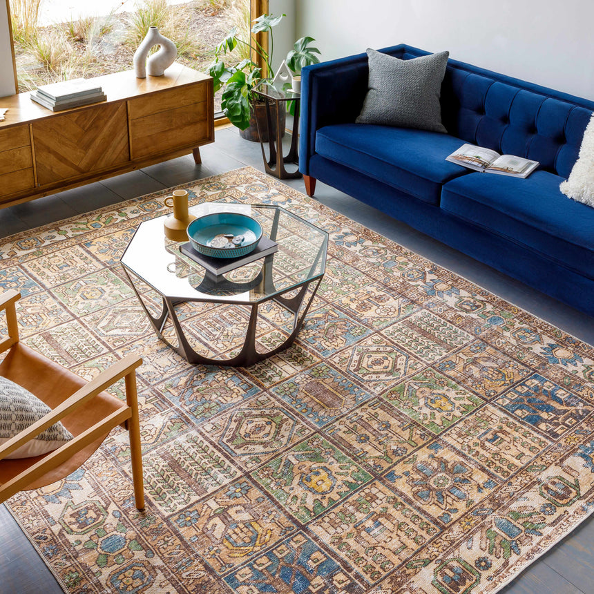 Watermount Washable Aztec Style Area Rug - Clearance