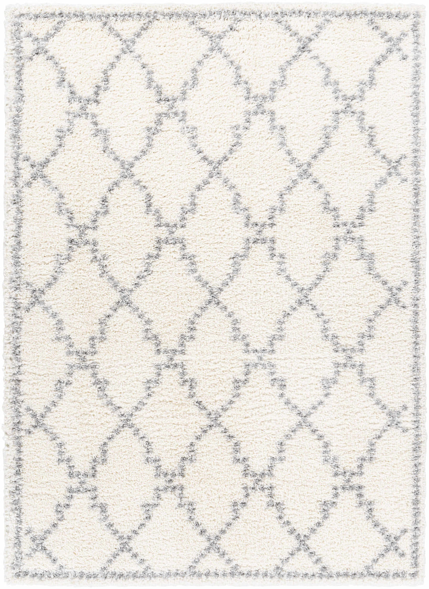 Yelverton Off-White Trellis Plush Area Rug - Clearance