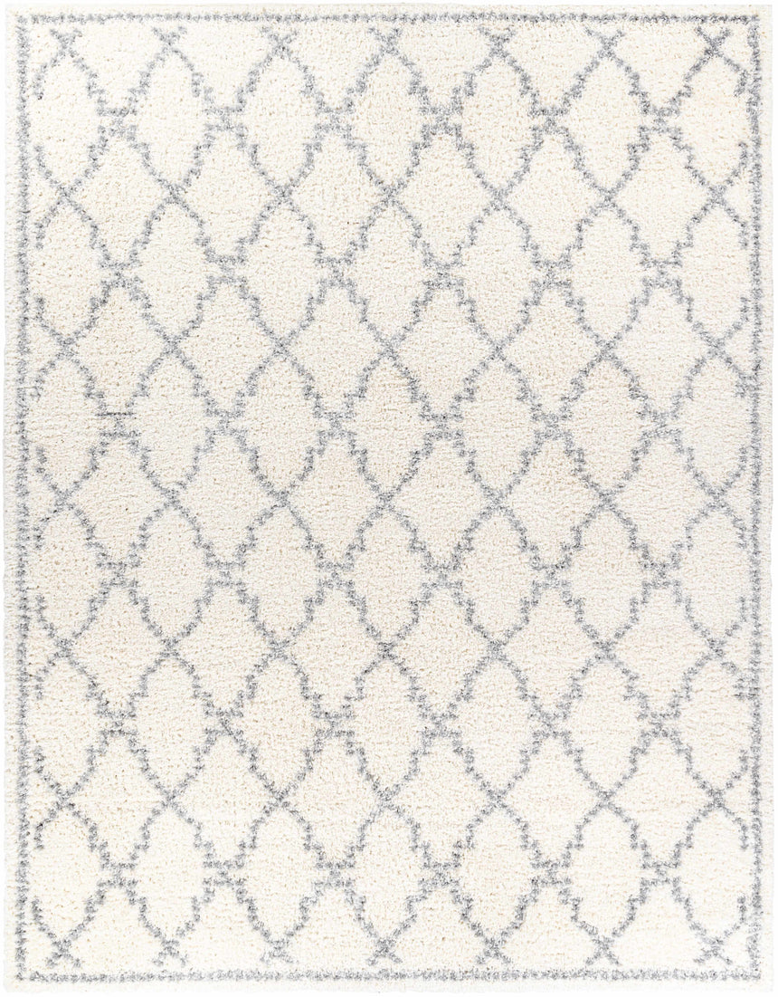 Yelverton Off-White Trellis Plush Area Rug - Clearance