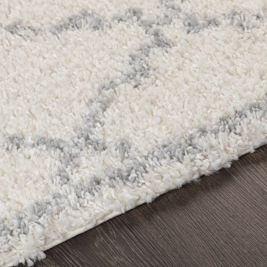 Yelverton Off-White Trellis Plush Area Rug - Clearance