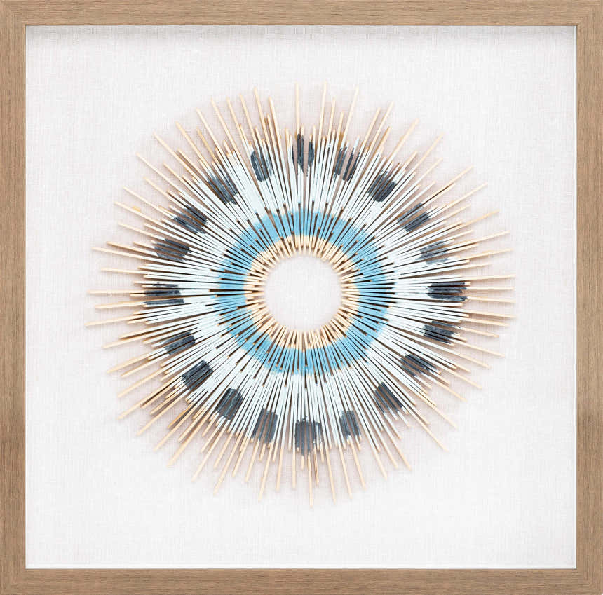 Yenice Natural Wood Geometric Wall Art Set Of Two - Clearance