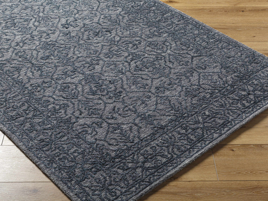 Yadid Black Wool Area Rug