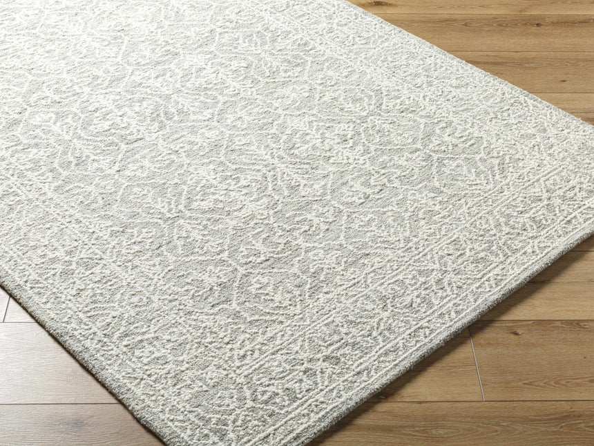 Yadid Gray Wool Area Rug