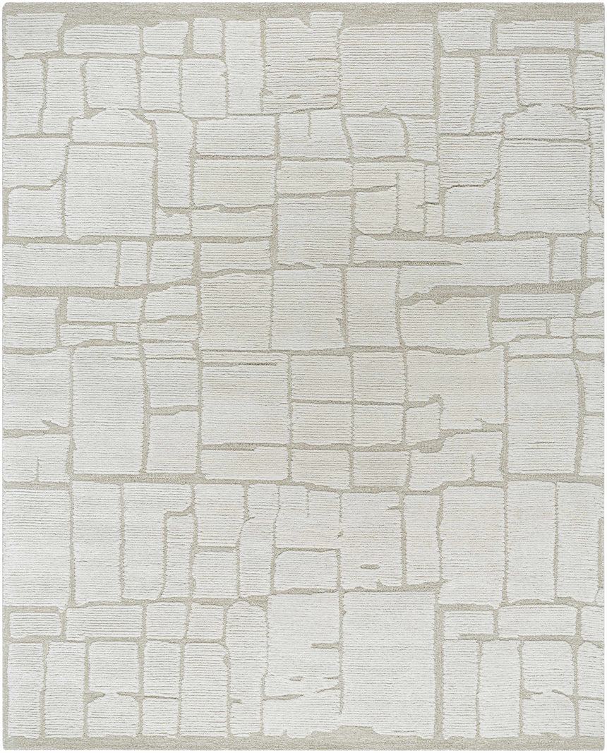 Yetty Silver Grid Wool Rug
