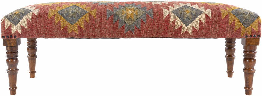 Yunak Rustic Geometric Tapestry Bench
