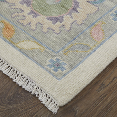 Feizy Karina Transitional Floral & Botanical - Ivory/Orange/Blue Area Rug