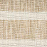 Close-up of the woven texture of the Nourison Positano Beige Ivory rug with chestnut and ivory stripes.
