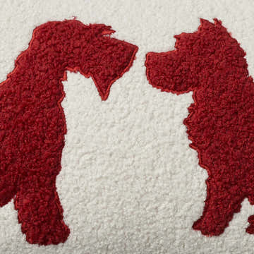 Mina Victory Pet Pillows & Access Sherpa Dog Silhouett Red Indoor Throw Pillow - Clearance