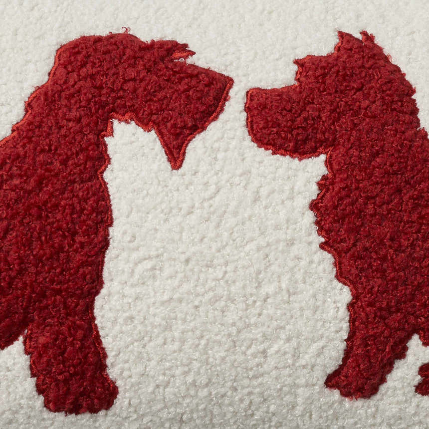 Mina Victory Pet Pillows & Access Sherpa Dog Silhouett Red Indoor Throw Pillow - Clearance