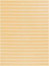 Close-up of the Nourison Positano Yellow Ivory rug, featuring a modern, striped pattern and subtle texture.