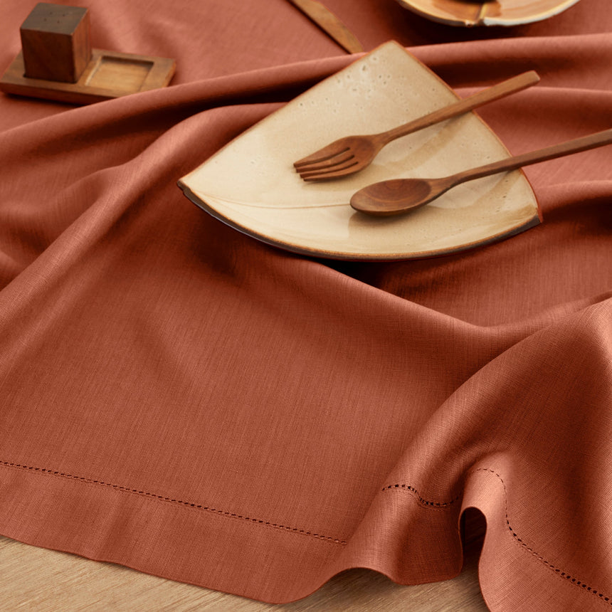 Classic Hemstitch Table Throw