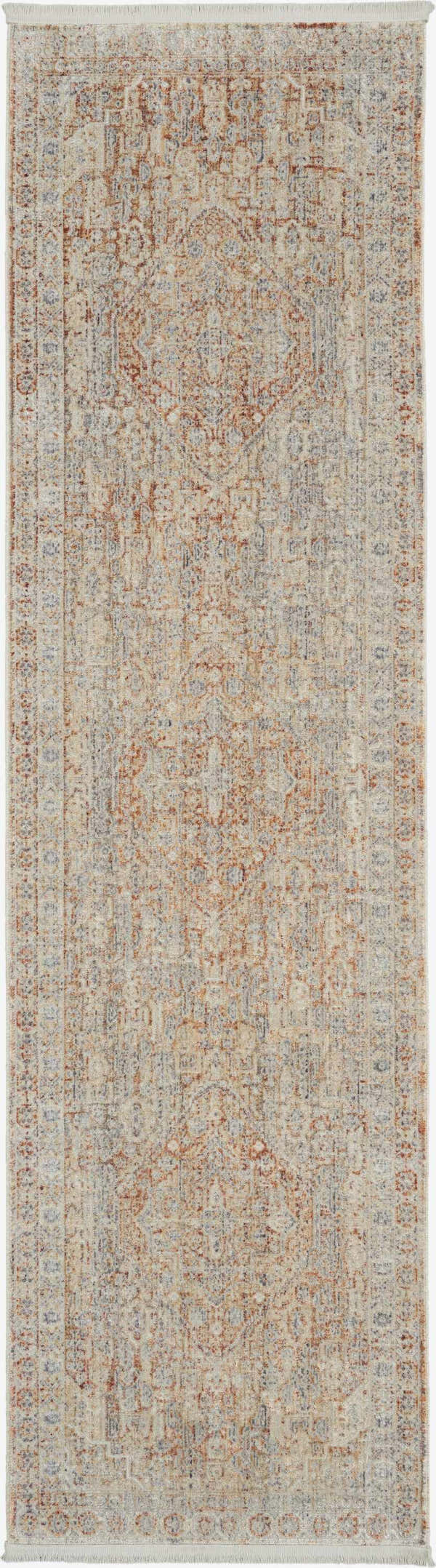 Close-up of Nourison Lustrous Weave Grey Brick Vintage Indoor Area Rug, showing distressed pattern and soft texture.