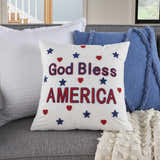 Mina Victory Holiday Pillows God Bls America Embr White Indoor Throw Pillow - Clearance