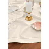 Cotton Linen Hemstitch Table Throw