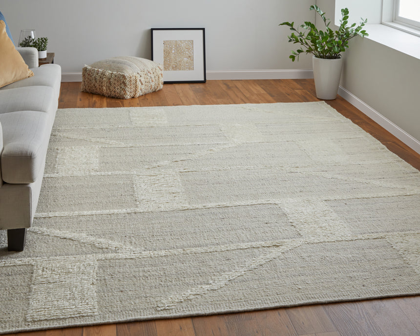 Feizy Ashby Transitional Geometric - Tan/Ivory Area Rug