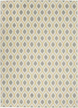 Close-up of Nourison Grafix White Contemporary Indoor Area Rug with geometric gray and off-white pattern.