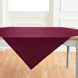 Cotton Linen Hemstitch Table Throw