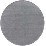 Close-up of the round Nourison Tulum Denim Outdoor Area Rug showing its woven texture and denim color.