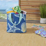 Mina Victory Handbags & Crossbody Sequin Sheashells Blue - Clearance