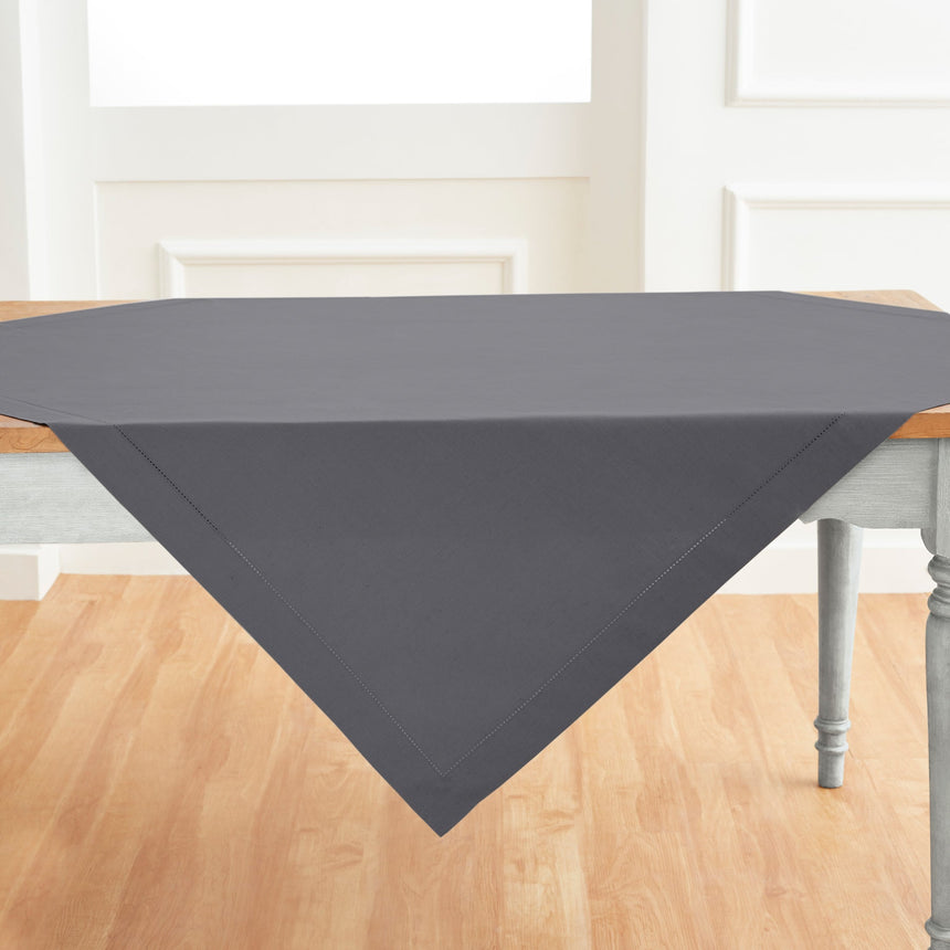 Cotton Linen Hemstitch Table Throw