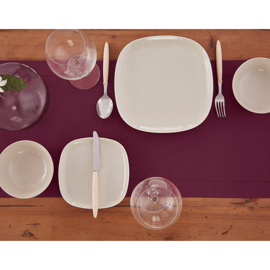 Cotton Linen Hemstitch Table Runner