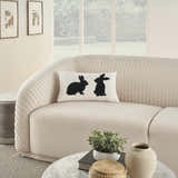 Mina Victory Pet Pillows & Access Sherpa Rabbit Silhou Black Indoor Throw Pillow - Clearance