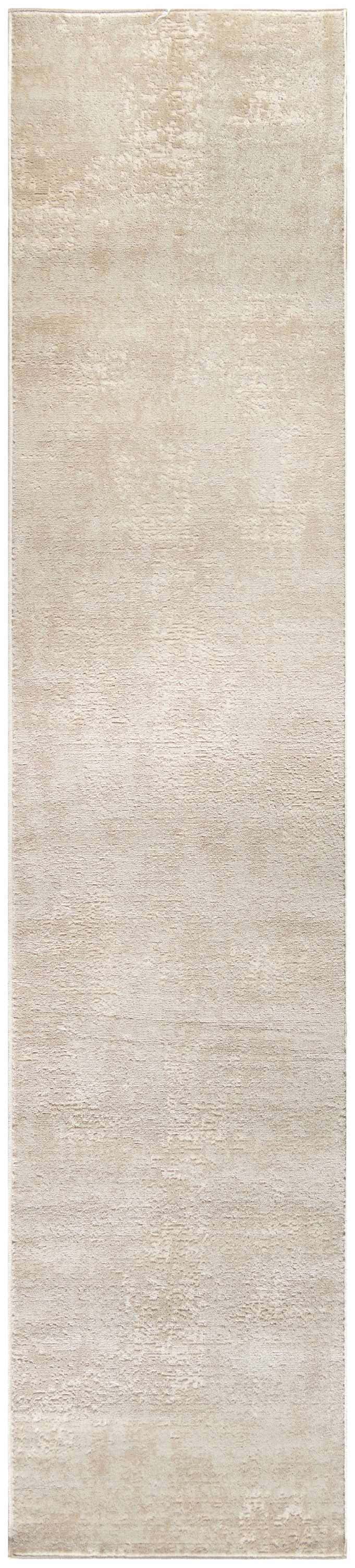 Close-up of the Nourison Serenity Home Ivory Area Rug, showing its high pile texture and chestnut color variations.