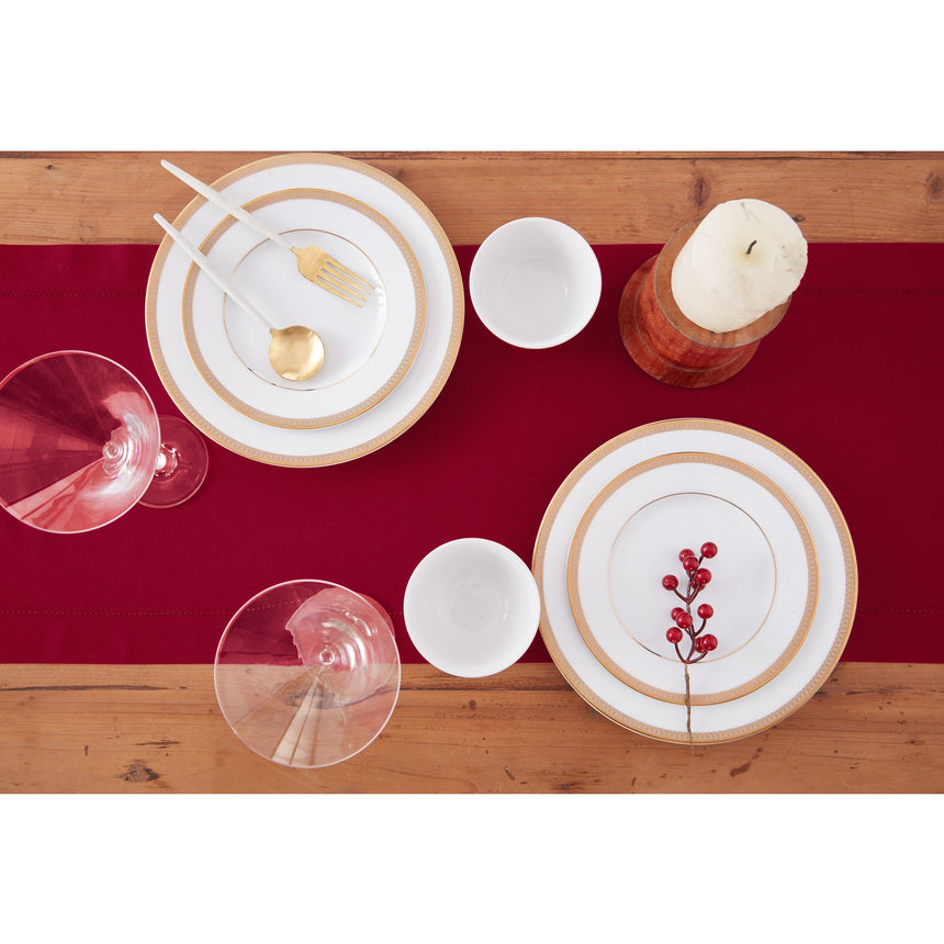 Cotton Linen Hemstitch Table Runner