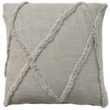 Mina Victory Lifestyle Distressed Diamond Light Grey Indoor Throw Pillow