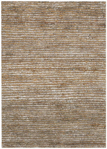 Close-up of the Calvin Klein Mesa Amber rug showing its textured, horizontal weave and mustard color variations.