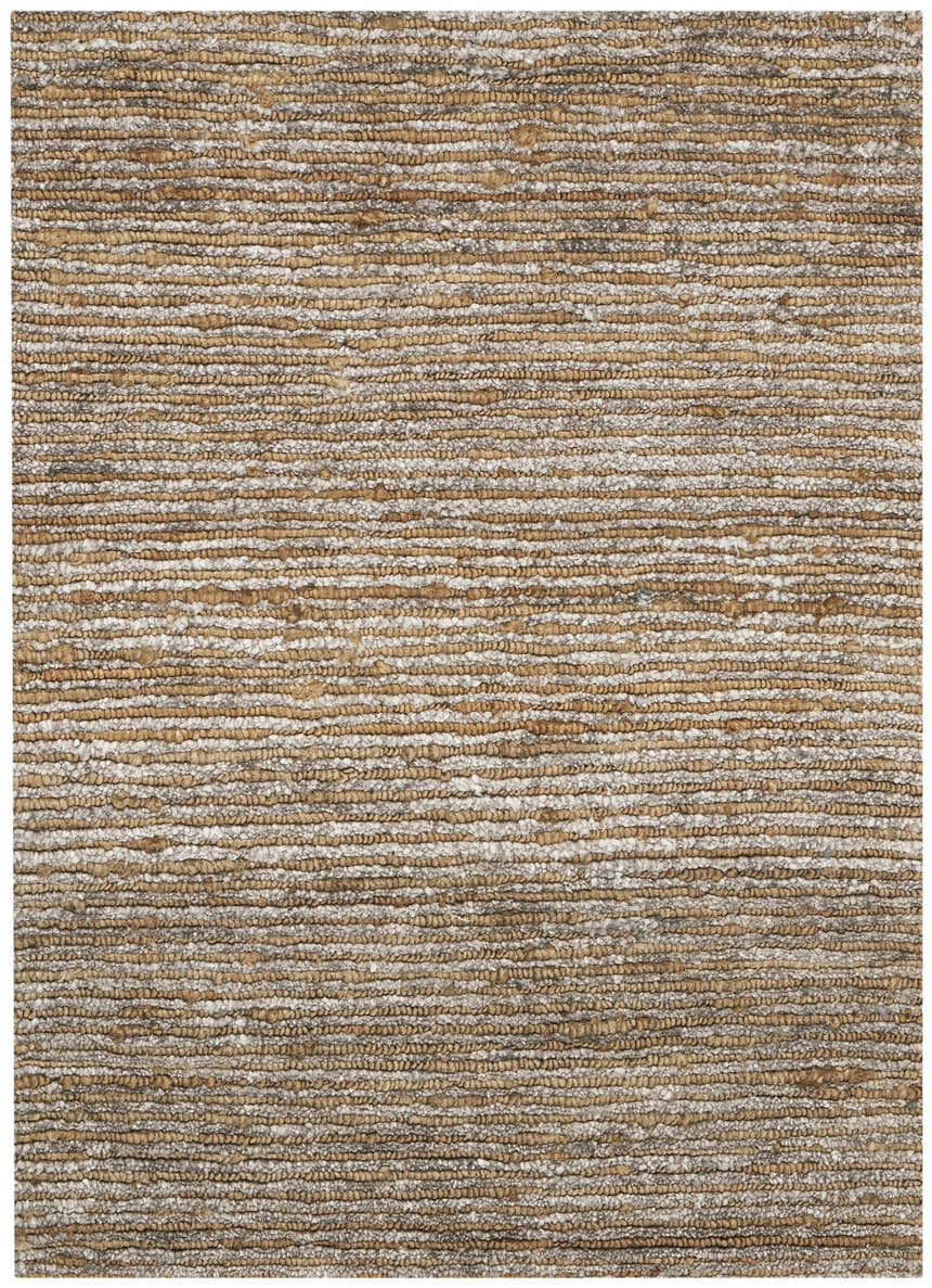 Close-up of the Calvin Klein Mesa Amber rug showing its textured, horizontal weave and mustard color variations.