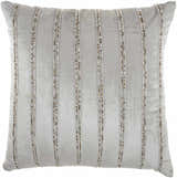 Mina Victory Sofia Beaded Stripes Lt Grey Indoor Throw Pillow - Clearance