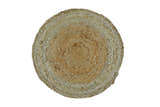 100% ALL NATURAL FIBER HAND BRAIDED BOHO WHITE ROUND JUTE RUG | JR4