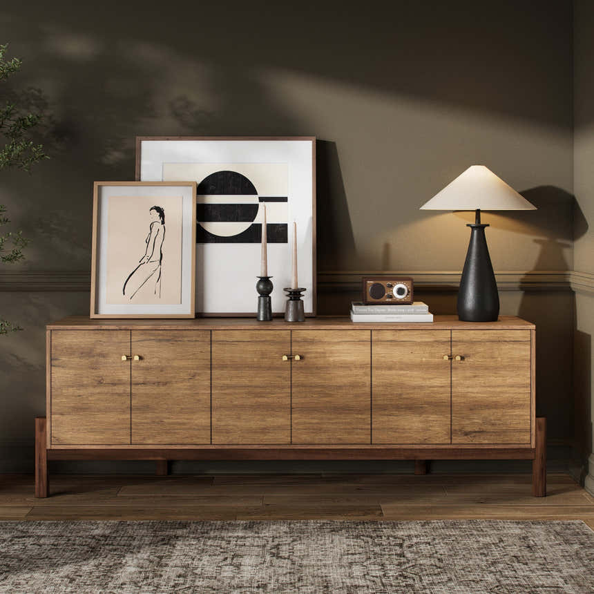 Four Hands Reza Media Console - Smoked Honey