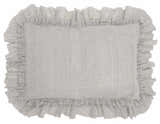 Mina Victory Sofia Linen Frilled Border Grey Indoor Throw Pillow - Clearance