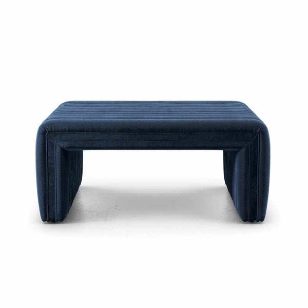 Four Hands Augustine Ottoman-36" - Sapphire Navy