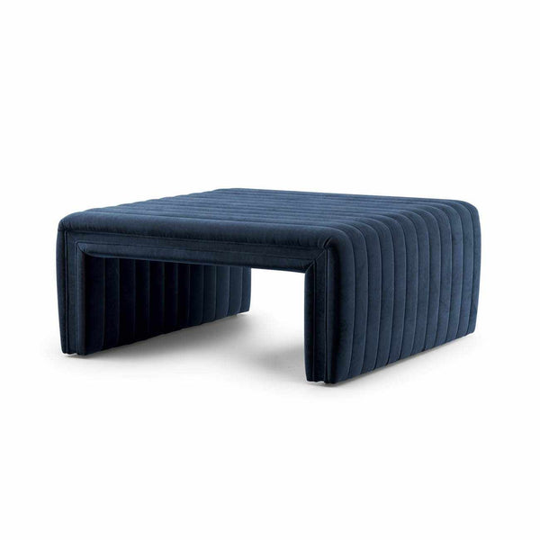 Four Hands Augustine Ottoman-36" - Sapphire Navy