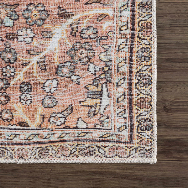 Sample Urpi Rose & Brown Washable Area Rug - Clearance